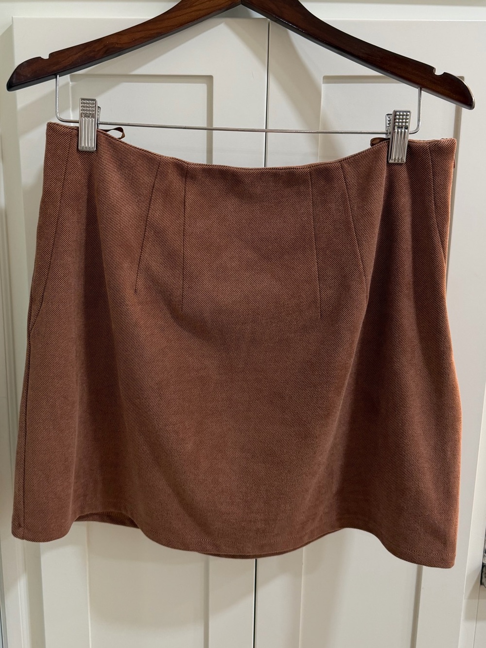 She + Sky Brown A-Line Mini Skirt